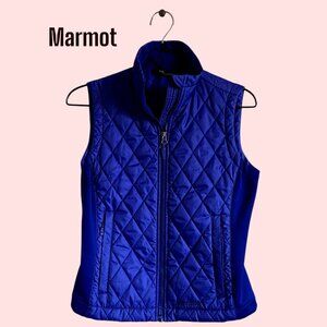 Marmot Puffer Quilted Vest Women's XS Royal Blue Full Zip NWOT Outdoor